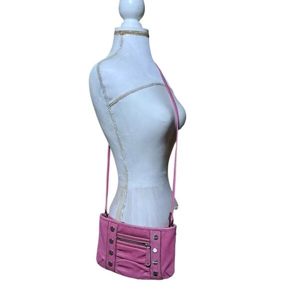 B. Makowsky Women's Pink Crossbody Leather Bag - Picture 2 of 8
